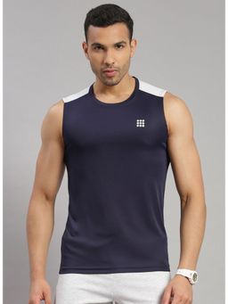 Rock.it - Mens Round Neck Sports T-shirt Navy Blue