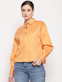 CAMLA - Orange Solid Collar Neck Shirt Orange