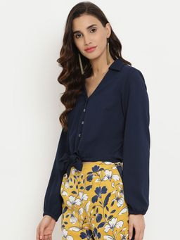 Kazo - Crop Shirt With Tie Up