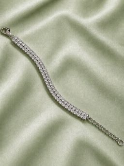Axora Life - Women 925 Sterling Silver Double Zircon Tennis Bracelet