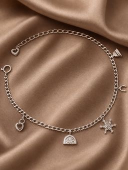 Axora Life - 925 Sterling Silver Anklets for Women with Mini Dangling Charms