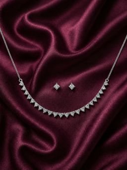 Axora Life - 925 Sterling Silver Necklace and Earring Set with Teardrop Stones