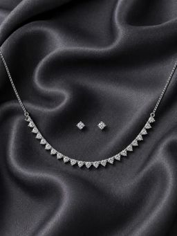 Axora Life - 925 Sterling Silver Necklace and Earring Set with Teardrop Stones