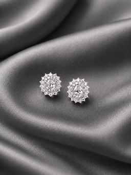 Axora Life - 925 Sterling Silver White Radiance Stud Earrings