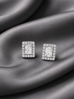 Axora Life - 925 Sterling Silver Ruby White Glow Stud Earrings
