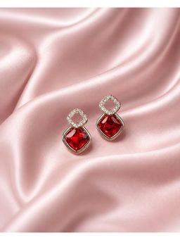 Axora Life - 925 Sterling Silver Pink Emerald Glow Stud Earrings