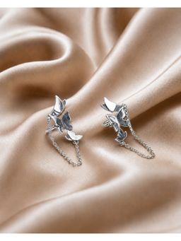 Axora Life - 925 Sterling Silver Butterfly Chain Silver Ear Cuff