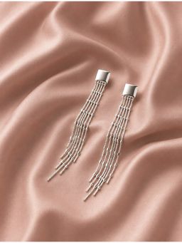 Axora Life - 925 Sterling Silver Elegant Silver Multi-Strand Tassel Drop Earrings