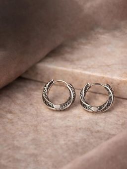 Axora Life - 925 Sterling Silver Ear Half Hoops - Silver