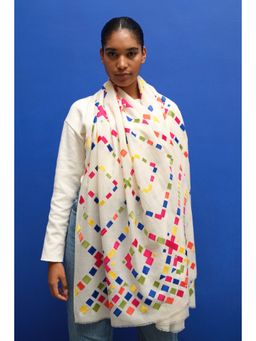 Janavi India - Geometric Art in Merino Scarf
