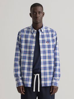 GANT - Men Blue Checked Regular Fit Shirt