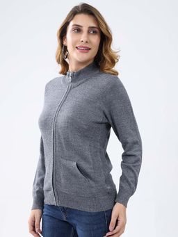 Monte Carlo - Grey Women's Full Sleeve Cardigan