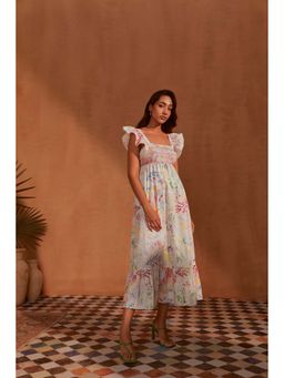 NOIB - White Elora Midi Dress - Butterfly Effect