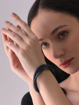 Sohi - Blue Leather Wraparound Bracelet