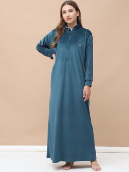 Secret Wish - Solid Teal Velvet Nighty