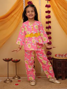 Superminis - Pink Floral Top and Pant