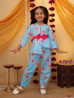 Superminis - Blue Floral Top and Pant
