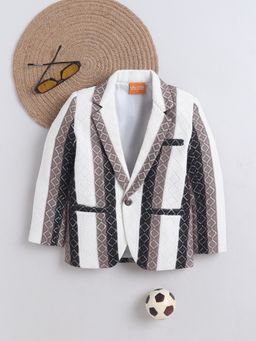 Mini Stitch - Brown Printed Blazer