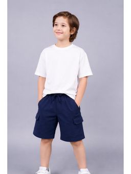 PLUM TREE - Navy Blue Solid Shorts