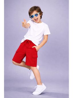 PLUM TREE - Red Solid Shorts