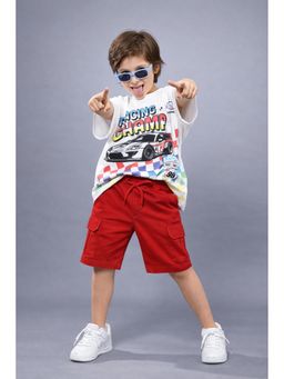 PLUM TREE - Multi-Color Printed T-Shirt and Shorts