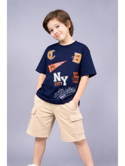 PLUM TREE - Multi-Color Printed T-Shirt and Shorts