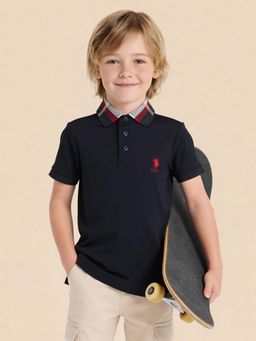 U.S. POLO ASSN. - Blue Solid Polo T-shirt