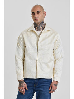 Snitch - Men Off White Textured Shackets Jacket