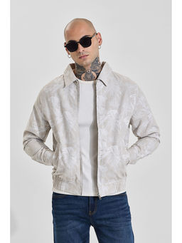 Snitch - Men Grey Printed Bomber Jacket