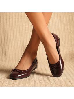 Gaya India - Women Maroon Miro Ballet Flat