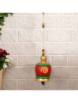 ExclusiveLane - Terracotta Handpainted Decorative Bell Hanging