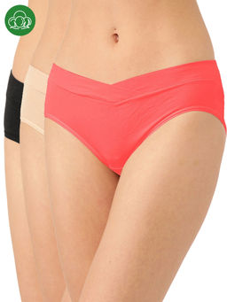 Inner Sense - Organic Cotton Antimicrobial Maternity Panty Multi-Color (Pack of 3)
