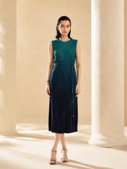 FABLE STREET - Ombre Pleated Dress - Green (Set of 2)