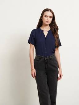 FABLE STREET - Navy Blue Solid Top