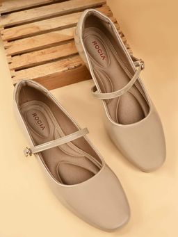 ROCIA - Beige Woven Classy Patent Ballerina