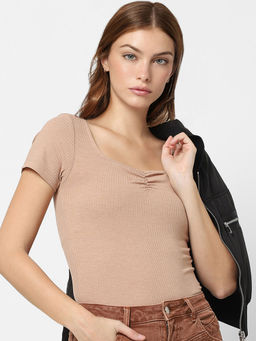 ONLY - Women Casual Wear Beige T-shirt