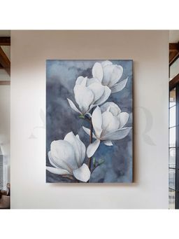 Anciq - White Magnolia Calm Canvas Artwork For Bedroom Or Study