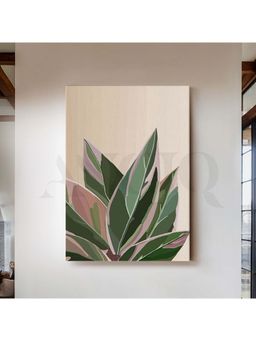 Anciq - Tropical Pink Leaves Canvas Artwork for Dining Room Walls