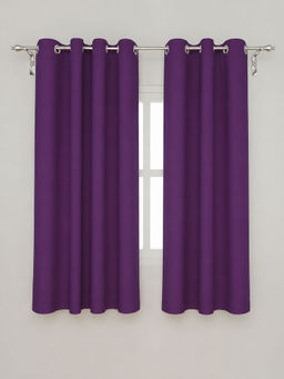NEELA HOME - Blackout Window Curtains, Plain, Room Darkening, Purple (Pack Of 2)