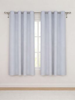 NEELA HOME - Blackout Window Curtains, Plain, Room Darkening, Light Grey (Pack Of 2)