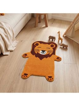 Athom Living - Premium Animal Lion - Shaped Cutouts Kids Carpet Durable - Yellow