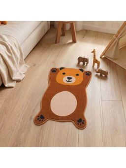 Athom Living - Premium Animal Bear - Shaped Cutouts Kids Carpet Durable - Brown