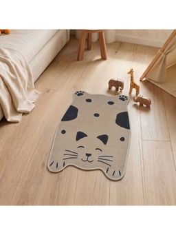 Athom Living - Premium Animal Cat - Shaped Cutouts Kids Carpet Durable - Beige