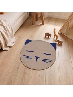 Athom Living - Premium Animal Cat - Shaped Cutouts Kids Carpet, Durable, Soft Texture , Grey
