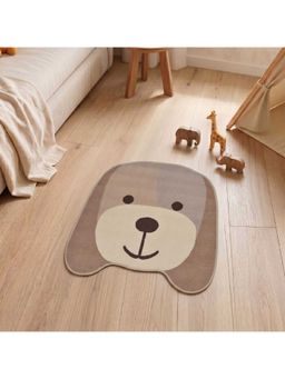 Athom Living - Premium Animal Dog - Shaped Cutouts Kids Carpet Durable - Beige