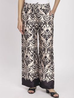 R&B - Off White Printed Polyester Pant
