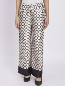 R&B - Off White Printed Polyester Pant