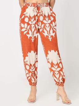 R&B - Rust Printed Viscose Rayon Pant