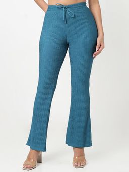 R&B - Teal Stripes Polyester Pant