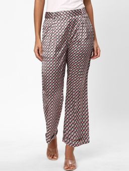 R&B - Red Geometric Polyester Pant